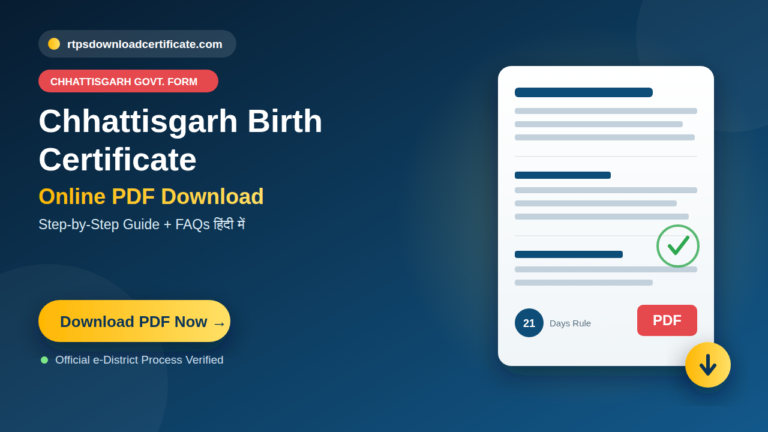 Chhattisgarh Birth Certificate Download