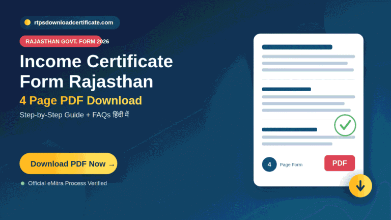 Income Certificate Form Rajasthan PDF Download