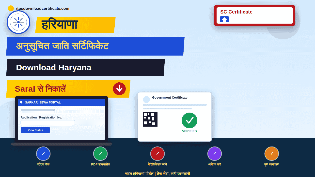 Scheduled Caste Certificate Download Haryana