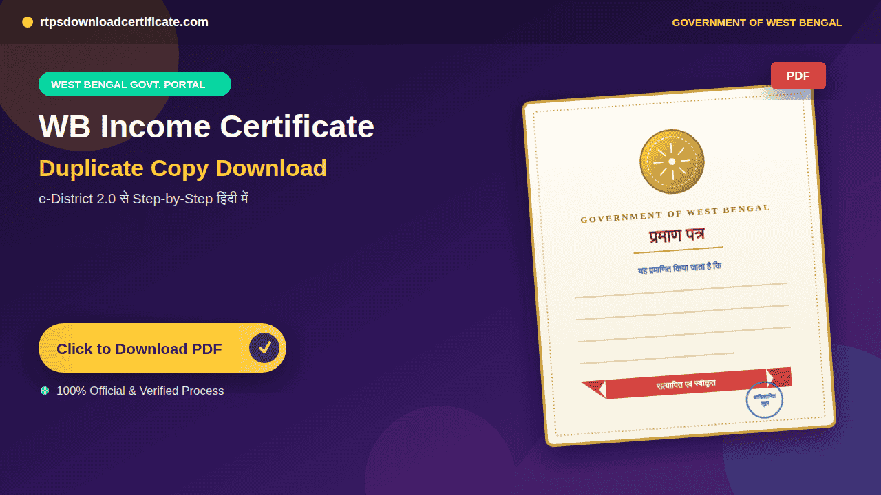 WB Income Certificate Download
