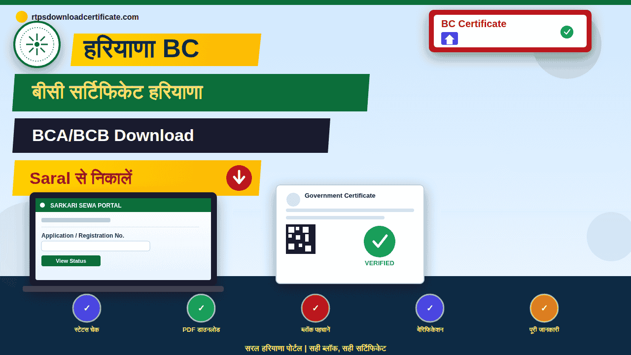 BC Certificate Download Haryana