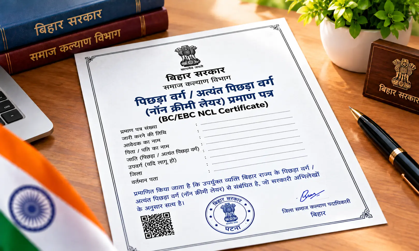 BC EBC NCL Certificate Bihar