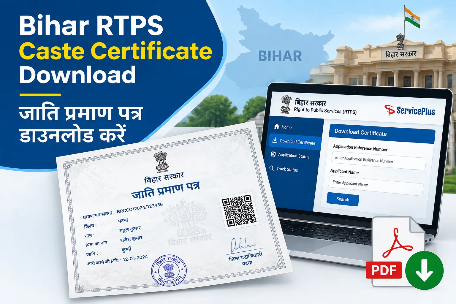 बिहार जाति प्रमाण पत्र डाउनलोड
