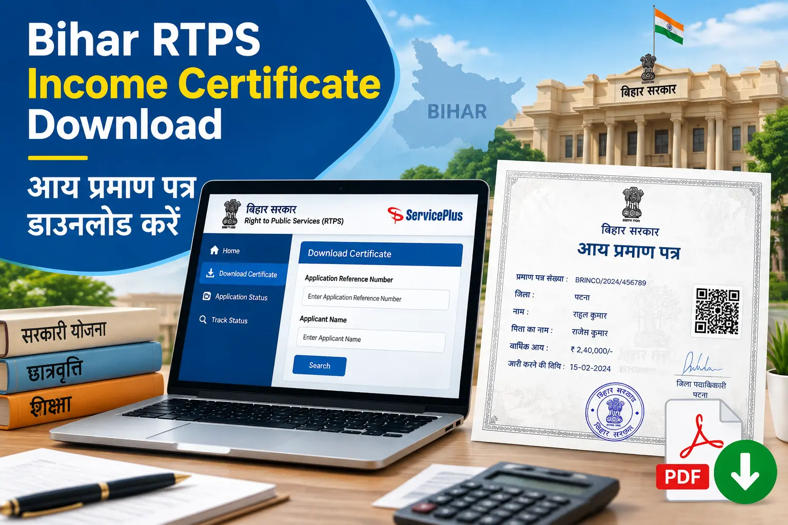 बिहार आय प्रमाण पत्र डाउनलोड