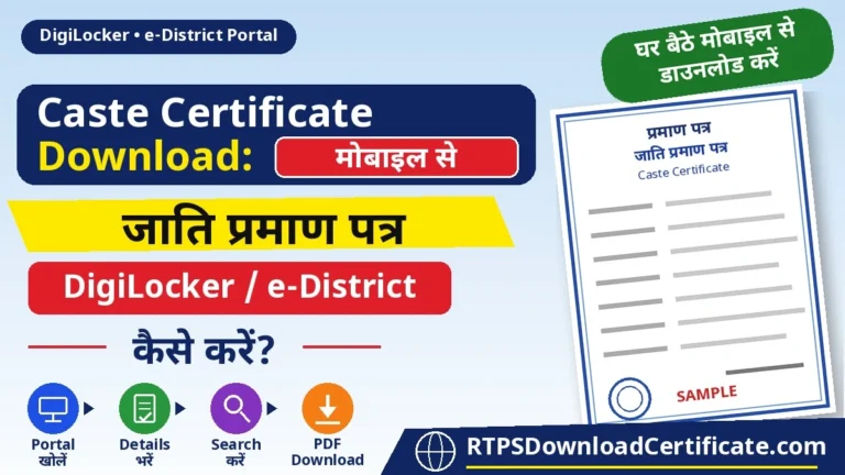 जाति प्रमाण पत्र मोबाइल से डाउनलोड